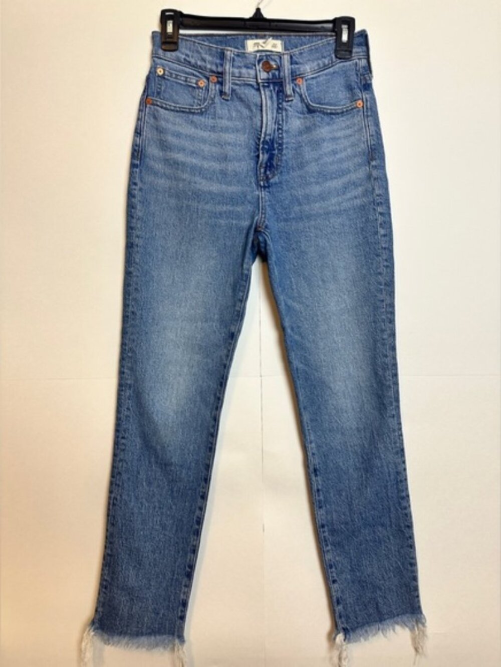 Madewell The Perfect Vintage Crop Jean 25 High Rise Raw Hem Light Wash ⭐️